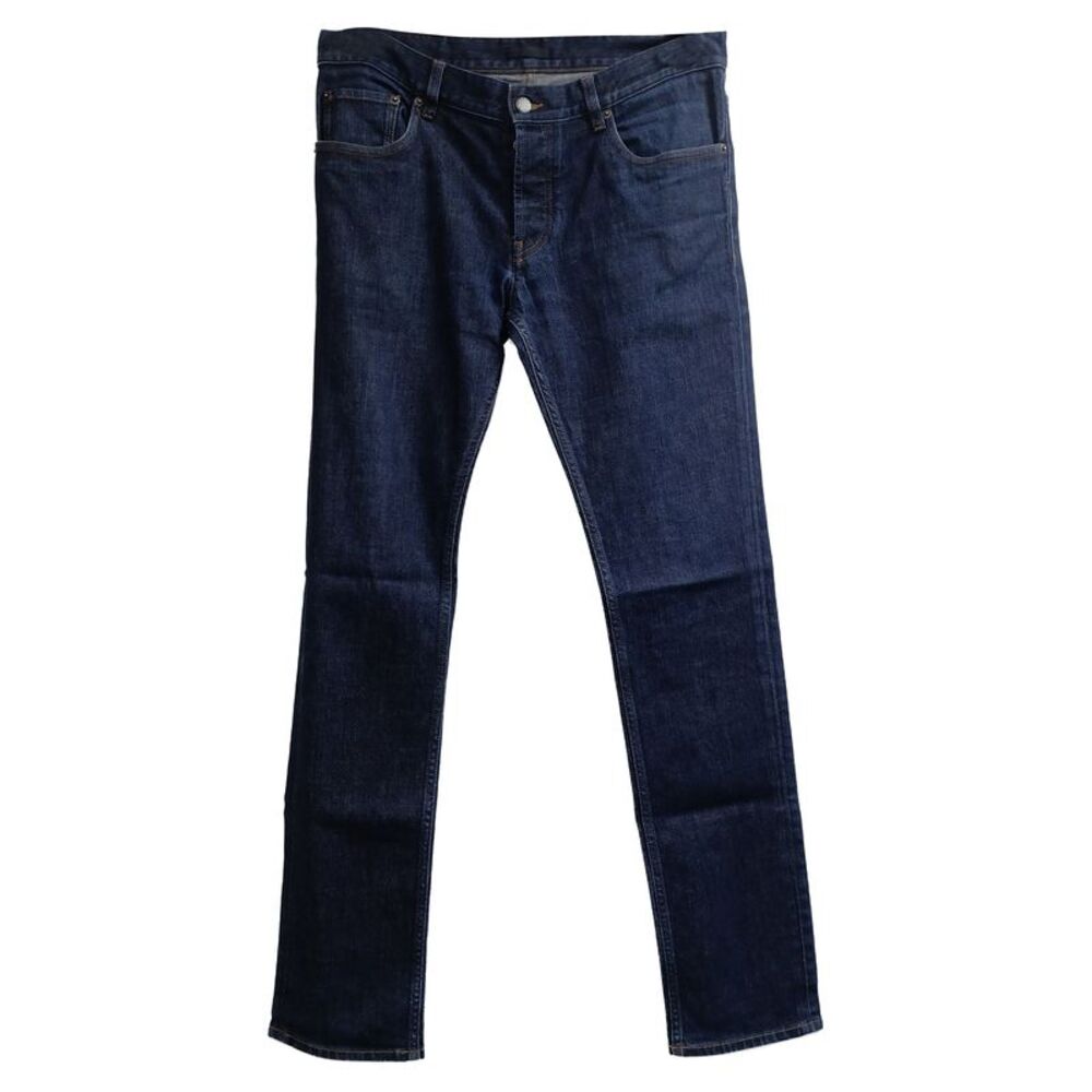 Prada Mid-Waist Slim-Fit Jeans in Blue Cotton Denim